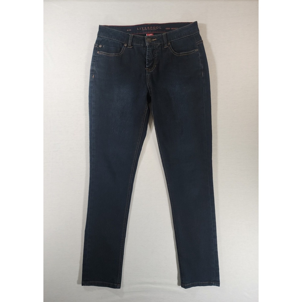 Liverpool Abby Skinny Jeans Women 4/27 Pluto Dark Wash‎ Stretch Slimming Denim
